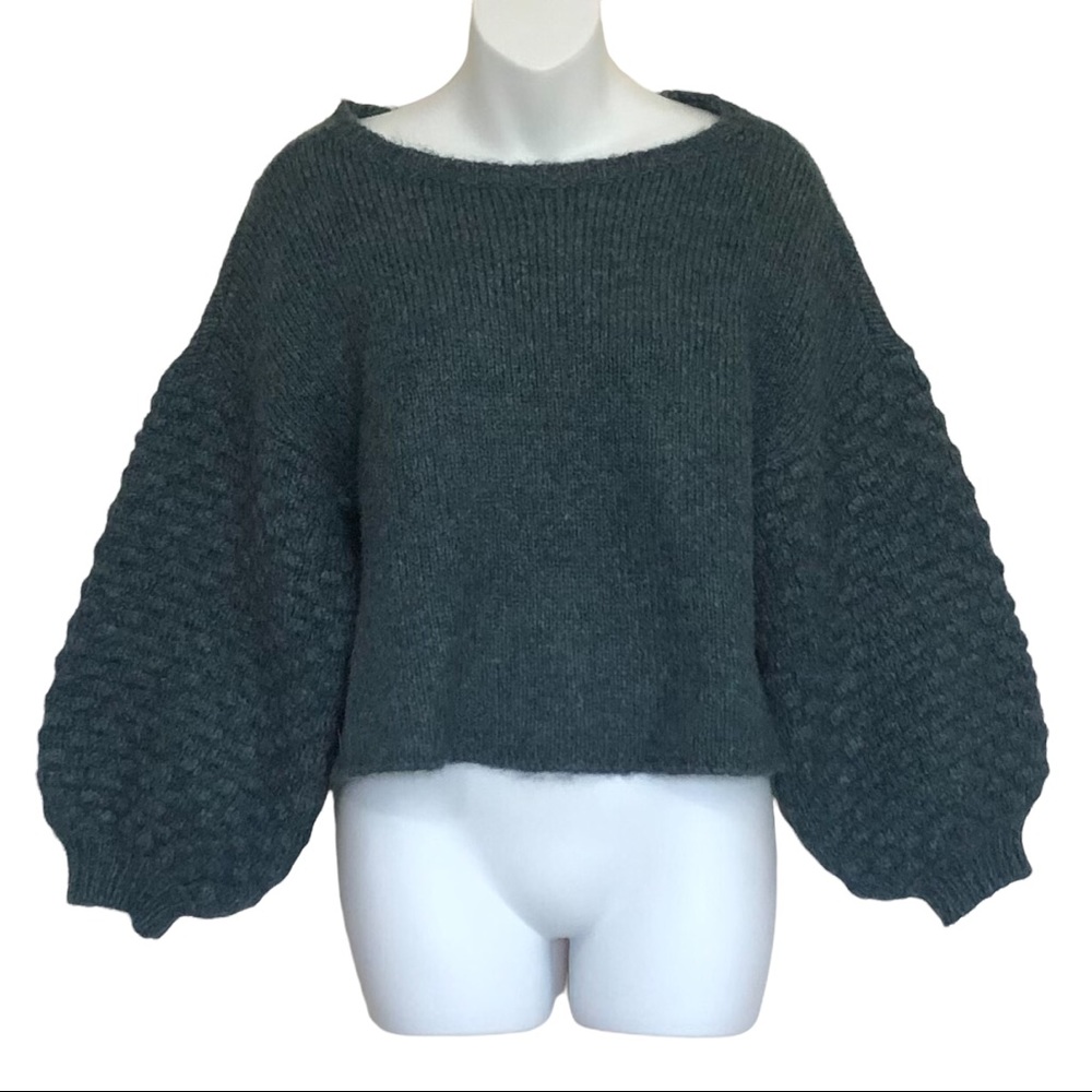 Sundays Merino Wool Mohair Blend Balloon Sleeve Sweater - Picture 1 of 5